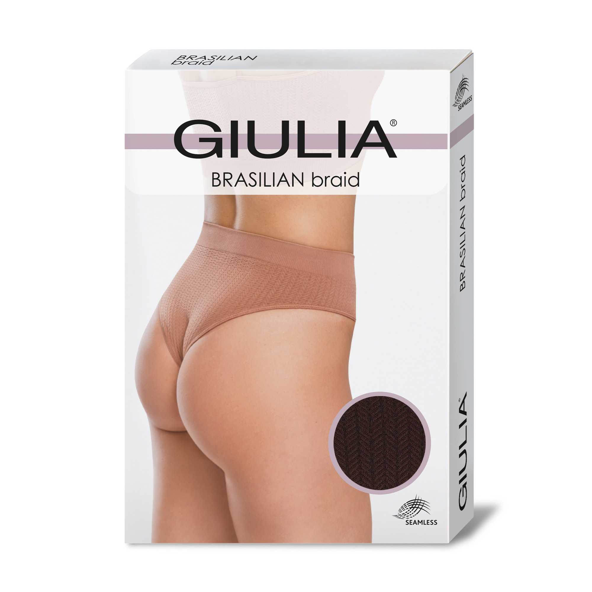 Безшовні труси стрінги жіночі Giulia String Briefs Braid, Chocolate, розмір L/XL